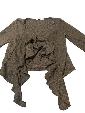 Good Days Project Women’s Brown Lace Tie Front Cardigan